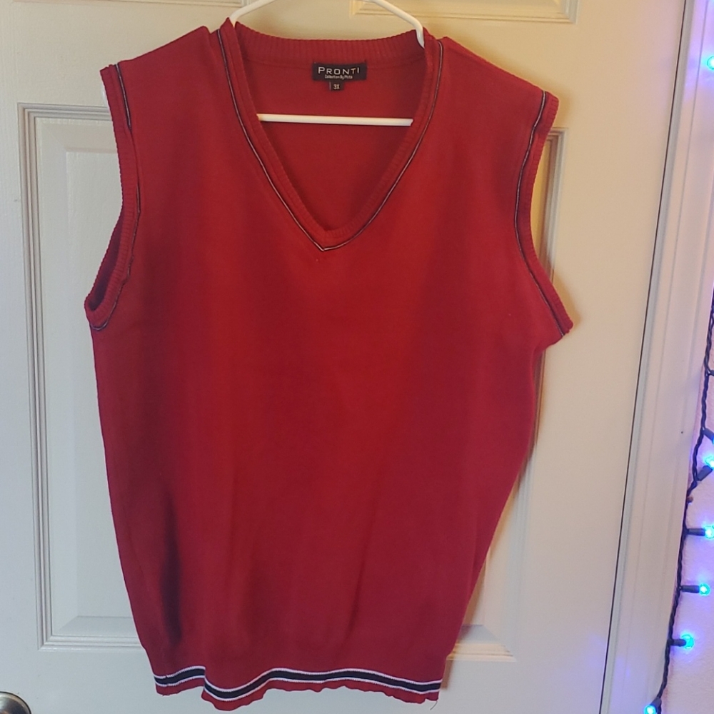 Red sweater vest